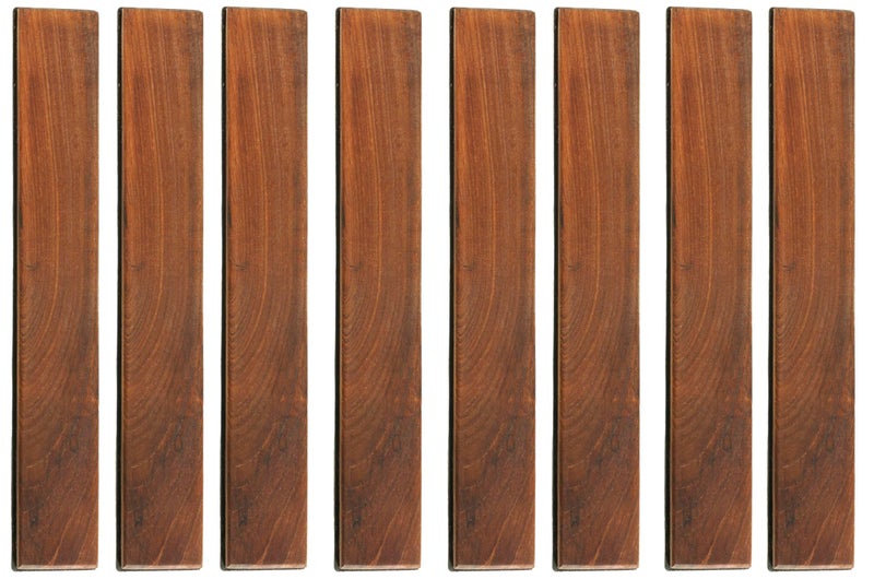 Bare Decor EZ-Floor End Pin-Side Trim Piece for Flooring in Solid Teak Wood (Set of 8), Brown - Image 1